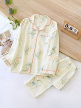 Two Pieces Floral Long Sleeve Pajamas