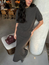 Knit Short Sleeved Skirt Set