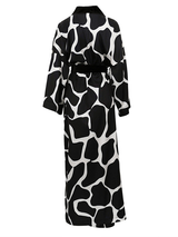 Satin Printed Tie Front Robe