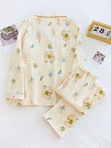 Cotton Cartoon Print Pajamas Set
