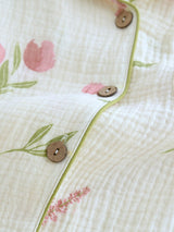 Tulip Printed Long Sleeve Cotton Pajamas