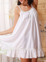 Spaghetti Strap Ruffle Hem Mini Nightdress