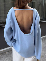 Backless Long Sleeve Sweater