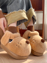 Cute Dog Home Plush Cotton Shoes