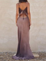 Asymmetrical Hem Long Maxi Dress