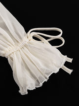 Ruffled Lace-up Mini Dress