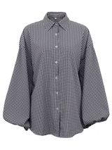 Plaid Long Lantern Sleeve Shirt