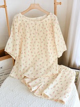 Cute Half Sleeve Pajamas Set