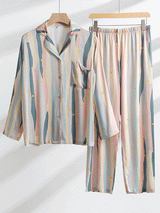 Vintage Painting Long Sleeve Pajamas