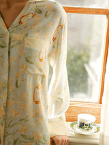 Saitn Magnolia Shirt Pajamas Set