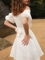 Bow Tie Off Shoulder Mini Dress