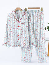 Floral Plaid Cotton Pajama Set