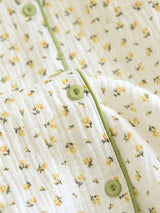 2Pcs/3Pcs Short Sleeve Floral Pajamas