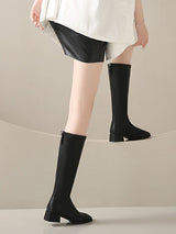 Point Toe Chunky Heeled Boots