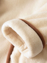 Contrast Trim Flannel Pajama Set