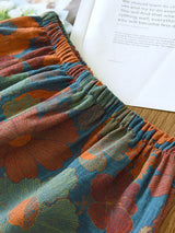 Poppy Flower Long Sleeve Cotton Pajama Set