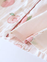 Peaches Print Cotton Pajama Set
