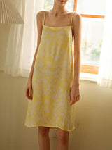 Yellow Floral Printed Nightgown