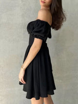Bow Tie Off Shoulder Mini Dress