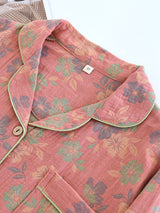 Retro Floral Cotton Pajama Set