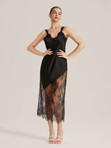 Kafiloe Lace Asymmetrical Slip Nightgown