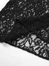 Black Hight Waist Lace Patchwork Skirt