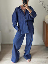 Long Sleeve Striped Shirt & Pants Set