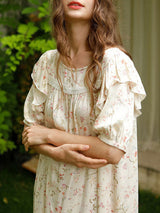 Floral Print Cotton Lounge Nightdress