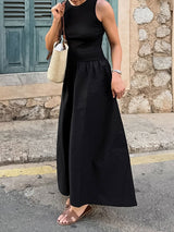 Sleeveless Solid Color Maxi Dress