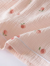 Small Peach Printed Cotton Pajama Set