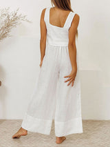 Square Neck Tank Top Wide Leg Pants Set