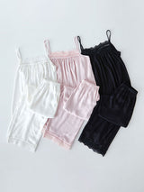 Kafiloe Lace Trim Camisole Pajama Set