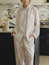 Stripe Long Sleeve Cotton Lounge Set
