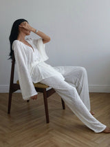 Loose Tie Waist Homewear Pants Set