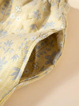 Vintage Floral Print Long Sleeve Cotton Pajama Set