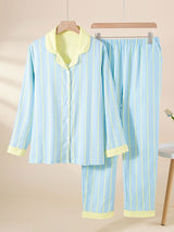 Kafiloe Striped Cotton Pajama Set