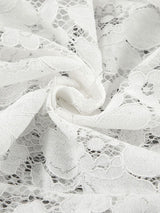 Flower Graphic High Waisted White Pants