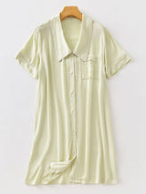 Petal Collar Sleep Shirt Dress