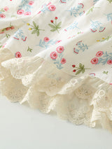 Padded Floral Short Sleeve Pajama Set