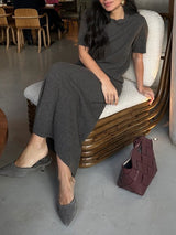 Knit Short Sleeved Skirt Set