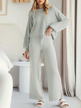 2Pcs Basic knit Loungewear Set