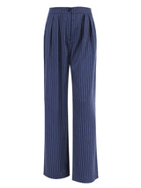 Navy Blue Striped Long Pants