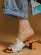 Woven Strap Slide Sandals