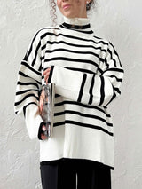 Striped Turtleneck Sweater