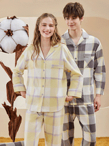 Cotton Plaid Pattern Pajama Set