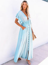 Beach Drawstring Long Dress