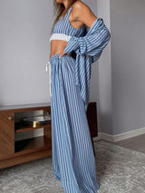 Striped Three Pieces Pants Set