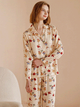 Cotton Christmas Rabbit Cartoon Print Pajama Set