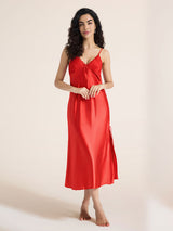 Kafiloe Bow Tie Slit Chemise Nightgown