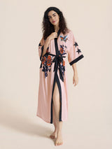 Kafiloe Floral Printed Long Kimono Robe